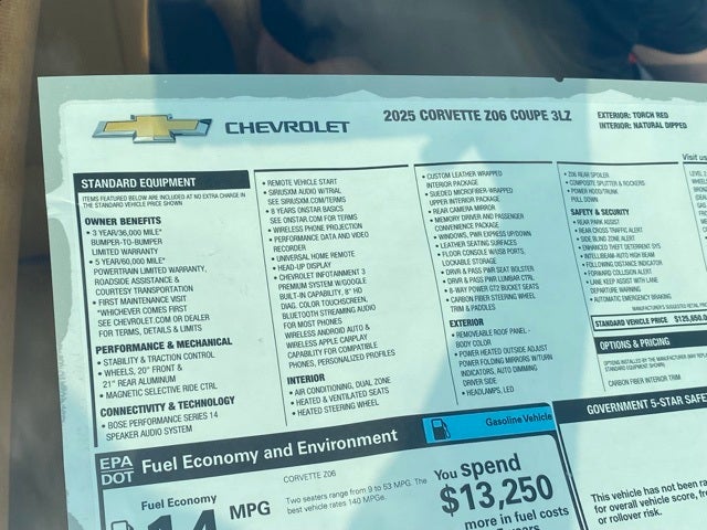 2025 Chevrolet Corvette Z06 3LZ