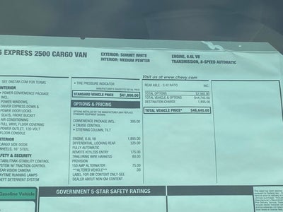 2025 Chevrolet Express 2500 Work Van Cargo