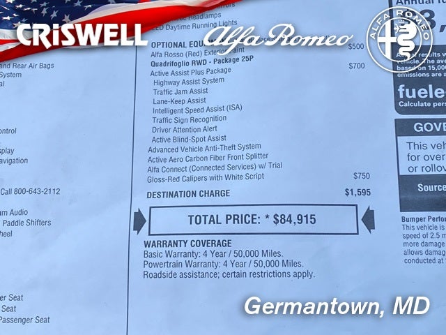 2024 Alfa Romeo Giulia GIULIA QUADRIFOGLIO RWD