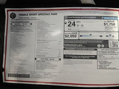 2026 Alfa Romeo Tonale TONALE SPORT SPECIALE AWD