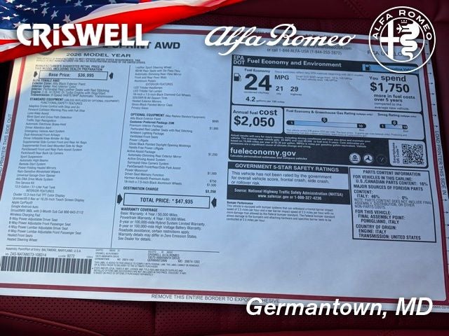 2026 Alfa Romeo Tonale TONALE SPRINT AWD