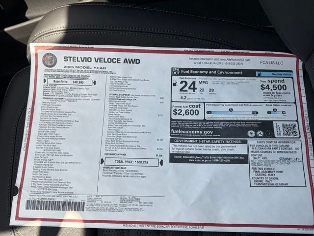 2026 Alfa Romeo Stelvio STELVIO AWD