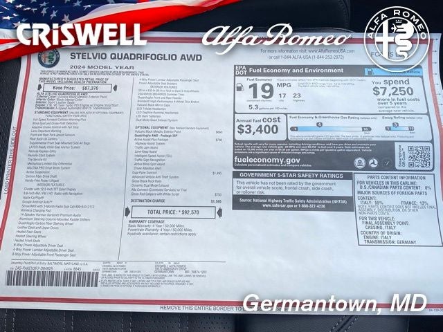 2024 Alfa Romeo Stelvio STELVIO QUADRIFOGLIO AWD