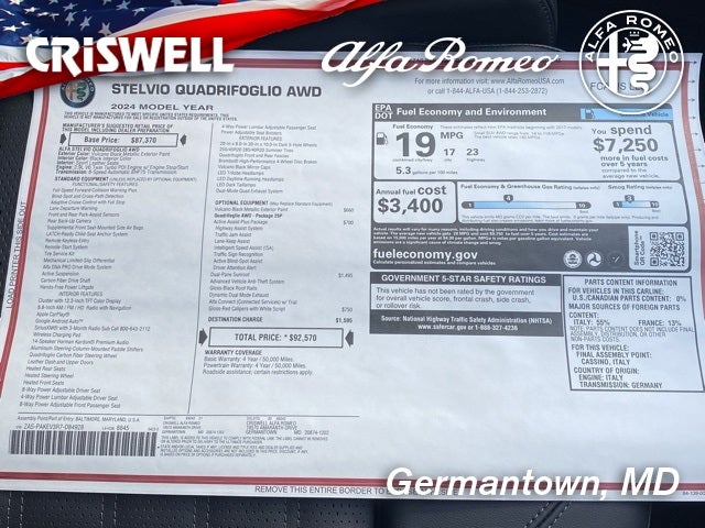 2024 Alfa Romeo Stelvio STELVIO QUADRIFOGLIO AWD