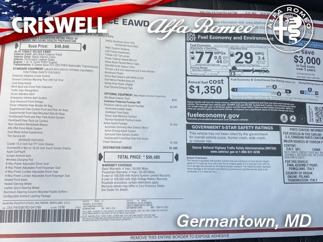 2024 Alfa Romeo Tonale TONALE VELOCE EAWD