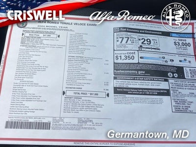 2024 Alfa Romeo Tonale TONALE VELOCE EAWD