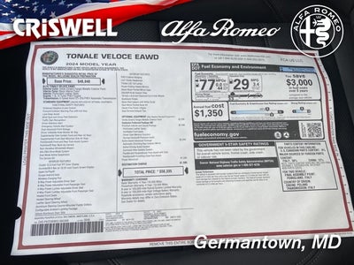 2024 Alfa Romeo Tonale TONALE VELOCE EAWD