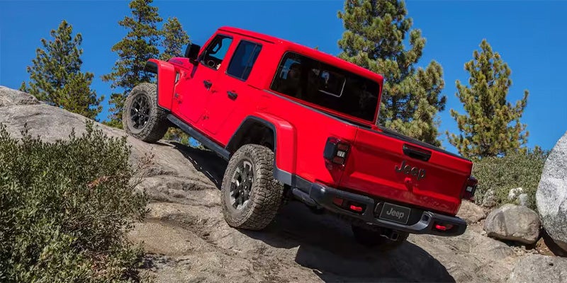 Jeep Gladiator running from off road